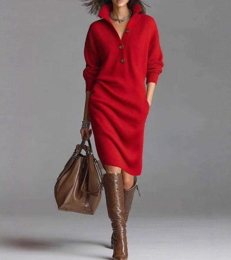 Divara | Warmes Strickkleid, elegant und bequem