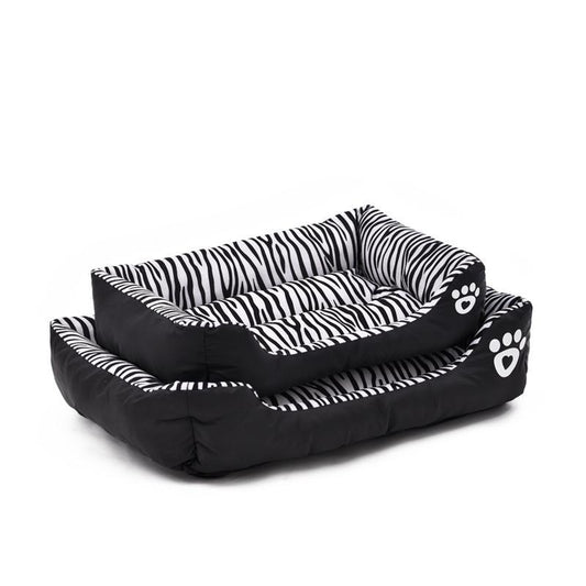Cozy Zebra-Pattern Dog Sofa Mat Bed
