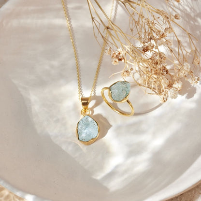 Gaia Aquamarin Golden Set