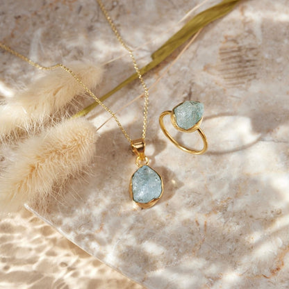 Gaia Aquamarin Golden Set
