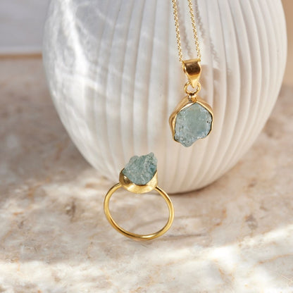 Gaia Aquamarin Golden Set