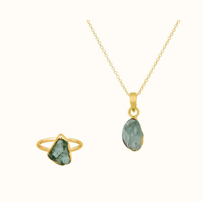Gaia Aquamarin Golden Set