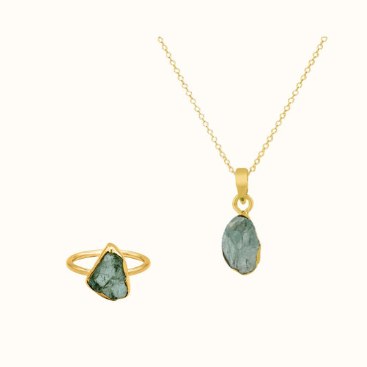 Gaia Aquamarin Golden Set